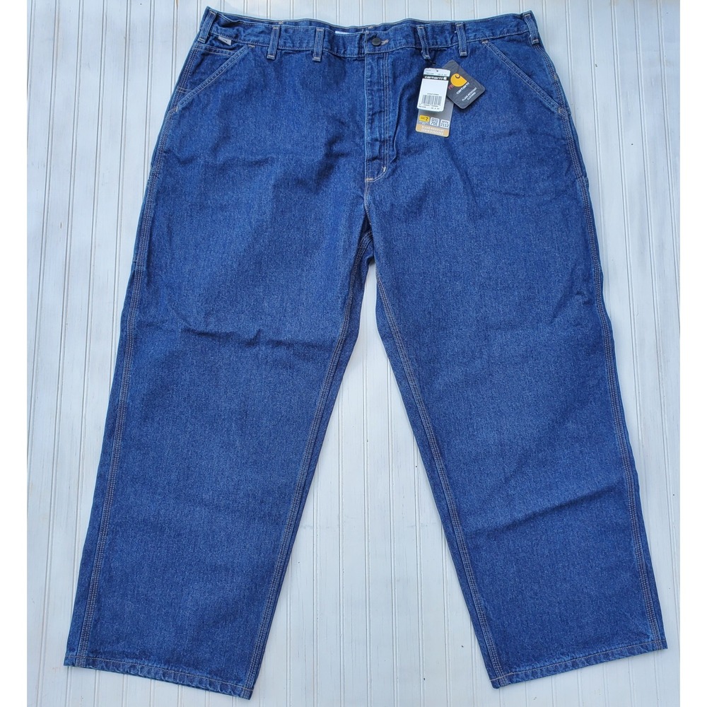 Carhartt FRB13 DNM Flame Resistant Denim Dungaree Jeans Mens 48x30 Blue NWT - Picture 3 of 7